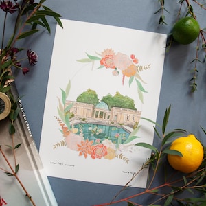 Eaton Park Norwich A4 Print - Norfolk Art Print - Norwich Landmark - Travel Print - Norwich Gift - Watercolour Illustration