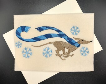 Christmas Cards - Wrapped Up in Winter Greyhound