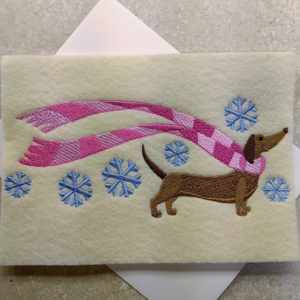 Holiday/Christmas Cards - Wrapped up in Winter Dachshund