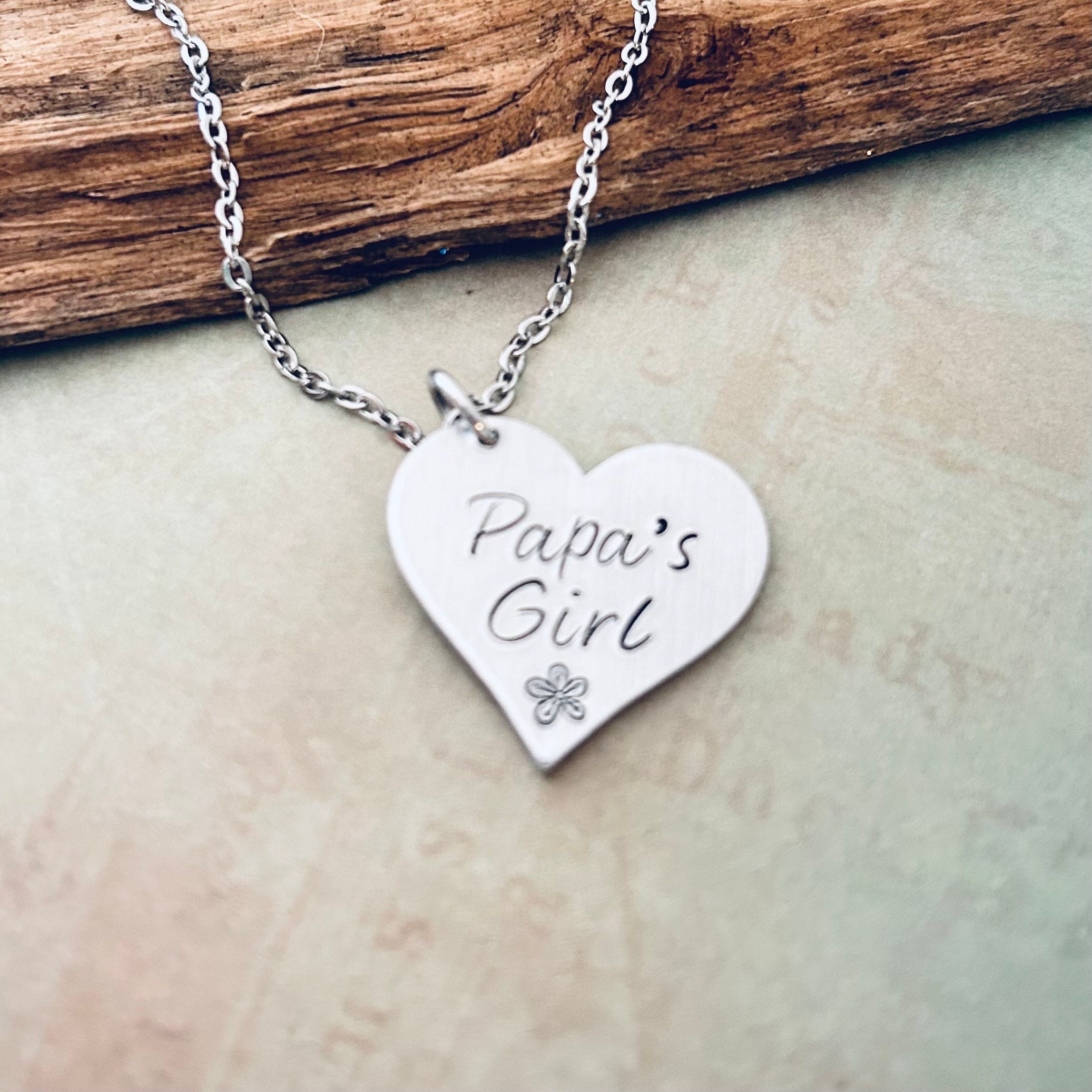 Granddaughter Gift From Papa Papa s Girl Necklace Heart and