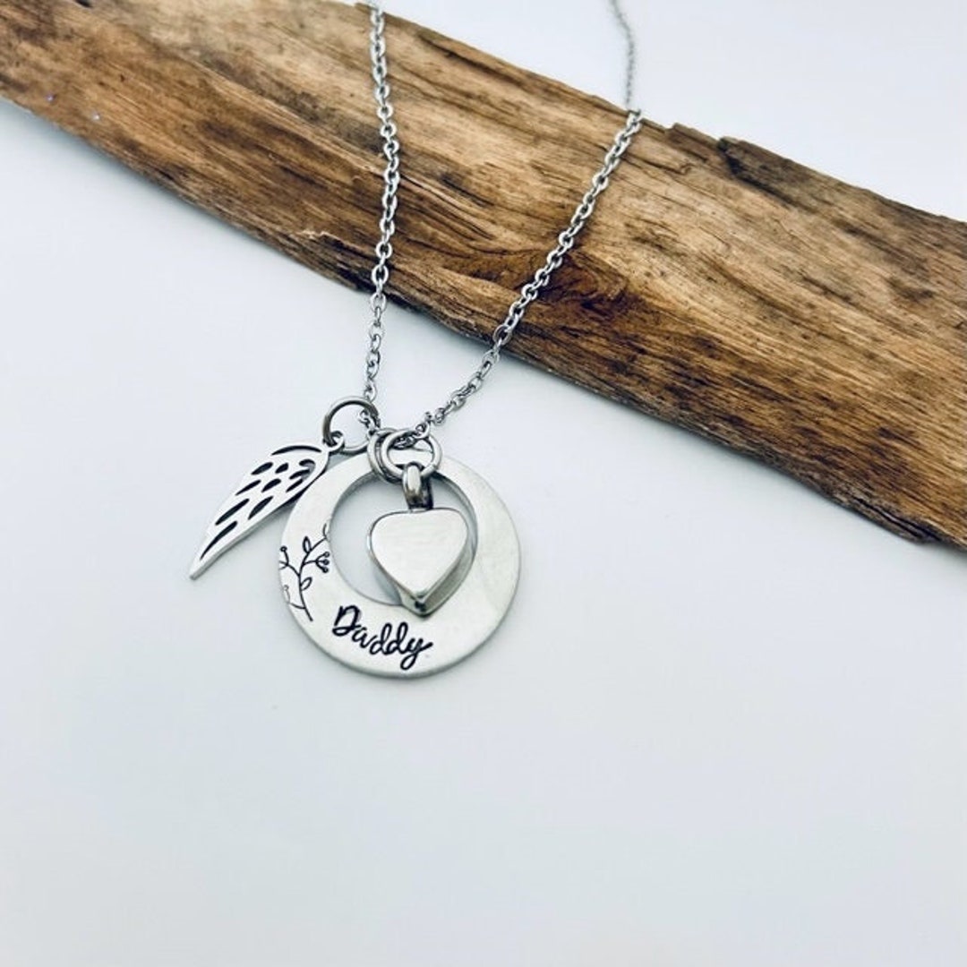 Cremation Necklace, Urn Jewelry for Ashes, Dad Passed Away, Mother Loss