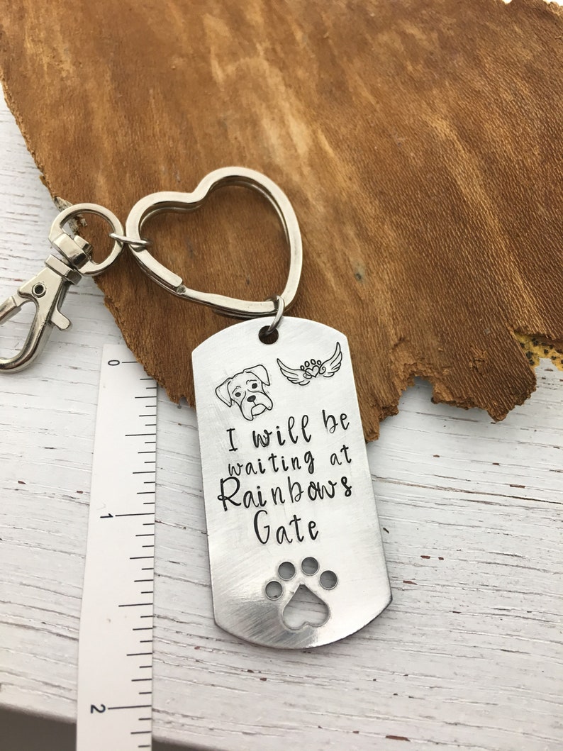 Boxer Gift Loss Dog Keychain Pet Memorial Death Rainbow Etsy