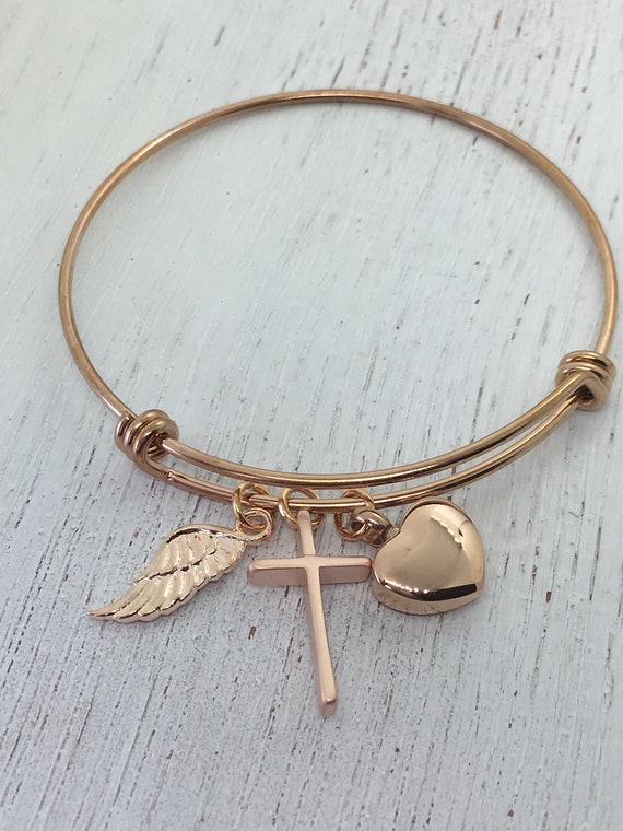 Rose Gold Cremation Jewelry Heart Urn Bracelet Memorial Etsy