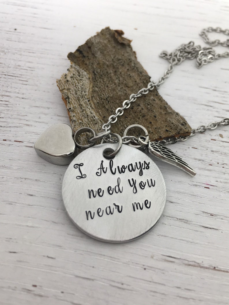 Memorial for Ashes Keepsake Daughter Cremation Urn Jewelry Cremation Jewelry Mom I Always Need You Near Me Urn Heart Necklace