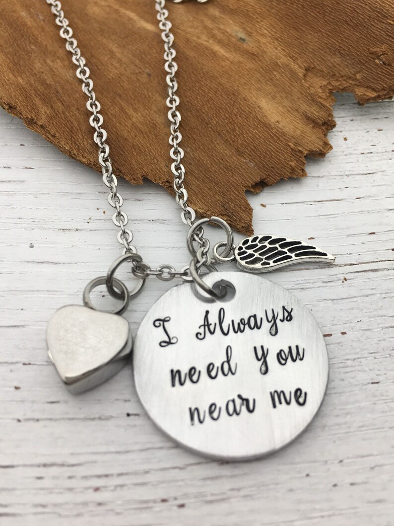 Memorial for Ashes Keepsake Daughter Cremation Urn Jewelry Cremation Jewelry Mom I Always Need You Near Me Urn Heart Necklace