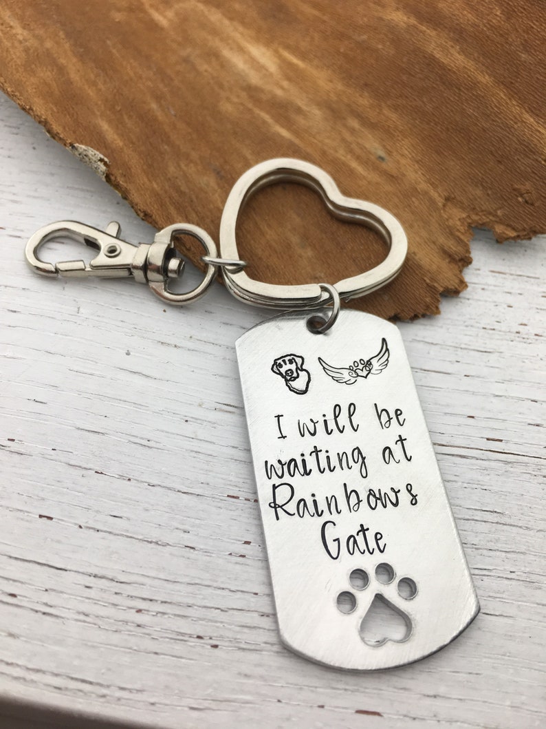 Boxer Gift Loss Dog Keychain Pet Memorial Death Rainbow Etsy