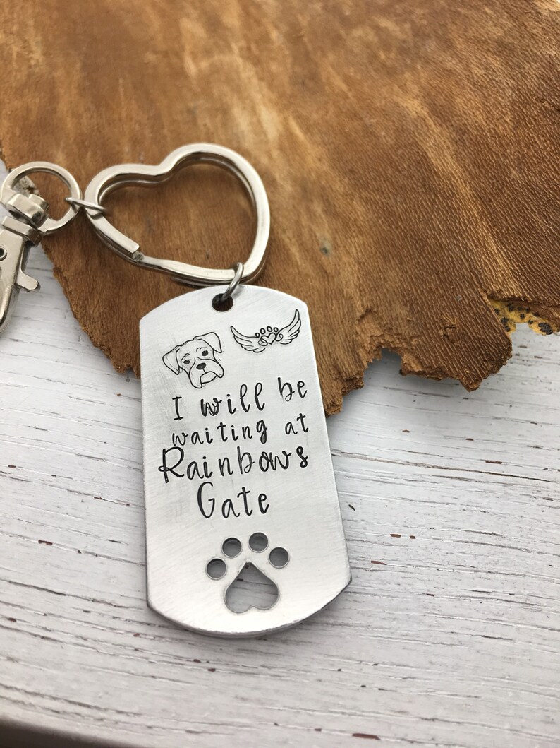 Boxer Gift Loss Dog Keychain Pet Memorial Death Rainbow Etsy