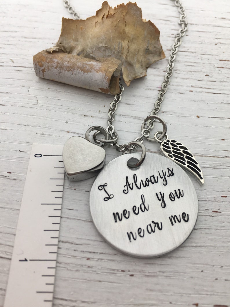 Memorial for Ashes Keepsake Daughter Cremation Urn Jewelry Cremation Jewelry Mom I Always Need You Near Me Urn Heart Necklace