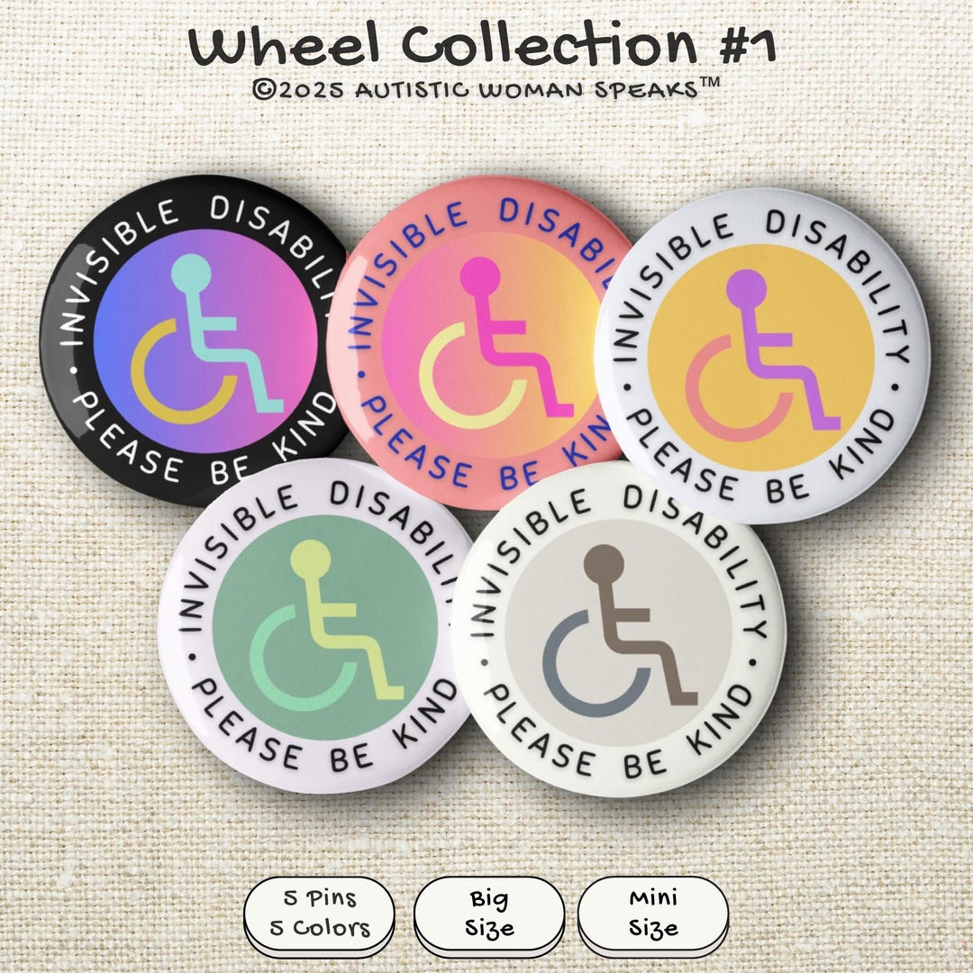 Invisible Disability Awareness Pin Set: Neurodiversity, Chronic Illness ...