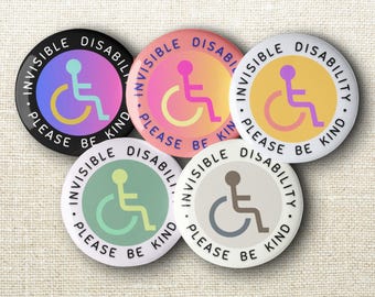 Invisible Disability Awareness Pin Set: Neurodiversity, Chronic Illness