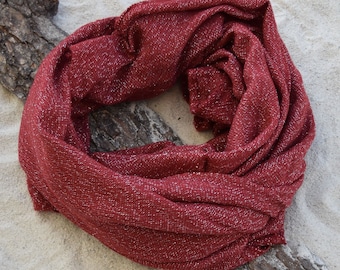 scarf for men, Red and Silver, Shawl Winter, Warm Scarf. scarf in winter, Christmas Gift for Women Stocking Stuffer for mother.