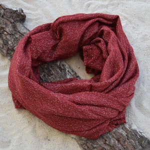 scarf for men, Red and Silver, Shawl Winter, Warm Scarf. scarf in winter, Christmas Gift for Women Stocking Stuffer for mother. image 1