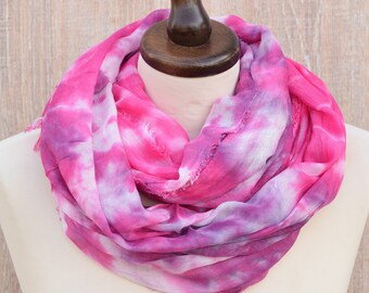 Gift daughter from mom, Tye Dye Scarf Long. Birthday Gifts for Her. Nursing Cover Shawl. Bohemian Cowl Scarf. Soft Scarf.