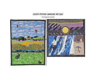 Memory Art Quilt, Landscape, Textile Art, Custom Art Quilt, Handmade