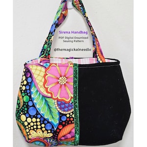 The Sirena Handbag PDF Pattern, Sewing Pattern, Hobo Bag Pattern, Digital Download, Gothic Sewing, Shoulder Bag, Beginner Bag, Small Handbag