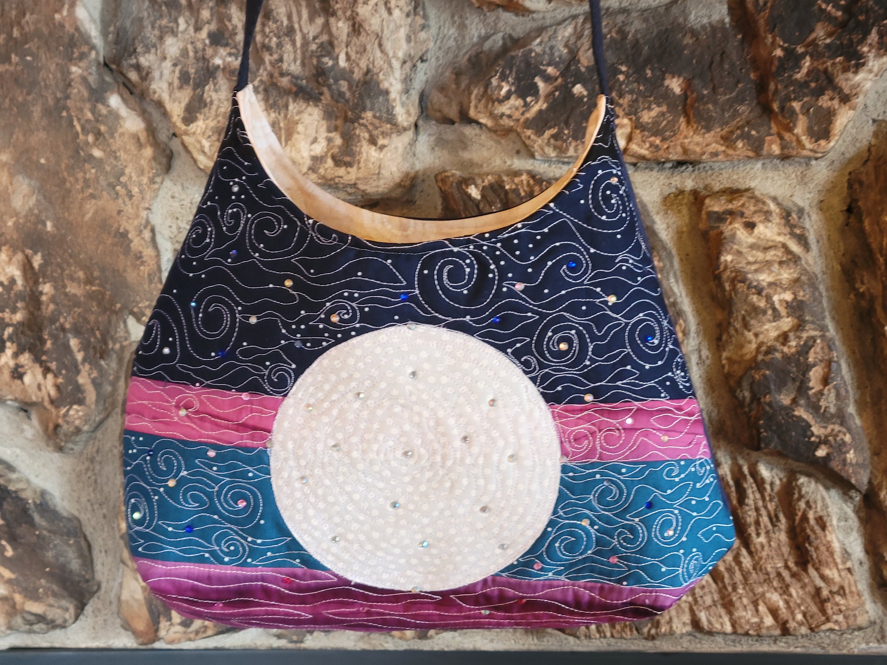 Handmade Quilted Weekend Bag | Neon Stars