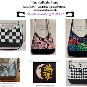 The Kallista Bag PDF Pattern, Sewing Pattern, Hobo Bag Pattern, Digital Download, Gothic Sewing, Shoulder Bag Pattern, Beginner Bag Pattern