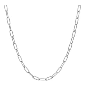 3.0mm Sterling Silver Paperclip Chain, 925 Sterling Silver Necklace, Paper Clip Chain, Gift for her, Christmas Gift (C01)