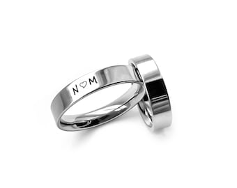 Flat Plain Engraved rings, Stainless steel couple rings, Customized rings, pinky ring, kids ring, small sizes customized ring, engrave ring