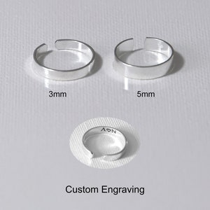 Sterling silver toe ring, Plain flat  silver toe ring, Engraved silver toe ring,  Silver pinky ring, Silver kid&#39;s ring(TR03)