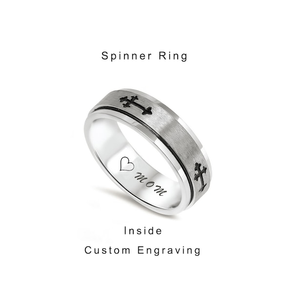 Christian Spinner Ring Men Etsy