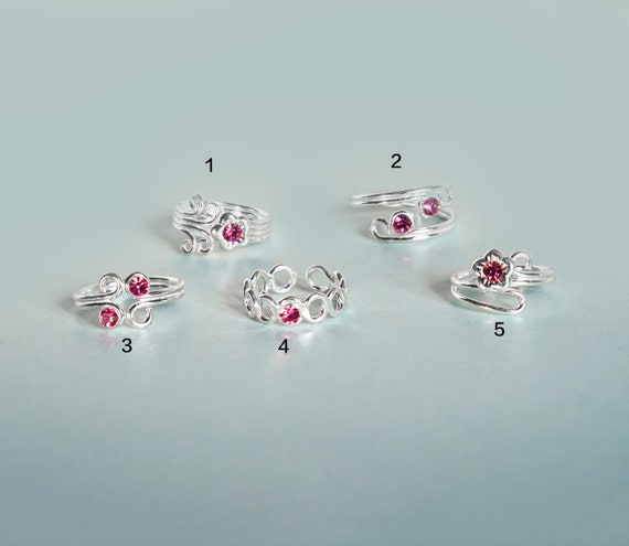 Red Stone Toe Ring, Sterling Silver Toe Ring, Silver Wire Red Stone Toe Ring, Sterling Silver Toe Ring, Silver Wire