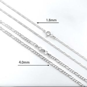 Massive Sterling Silber Figaro Kette, 925 Silber Figaro Kette, Silberkette Halskette, 1,8 mm Silberkette, 3,0 mm Silberkette (C03)