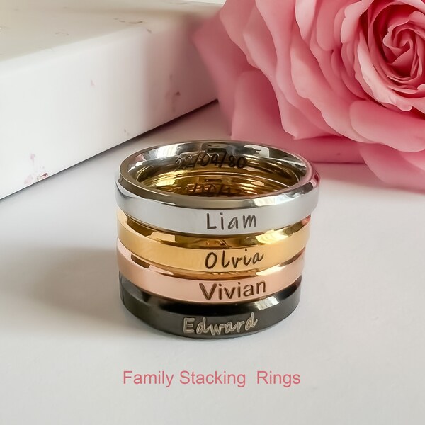Rose Gold Stacking Rings Names - Etsy