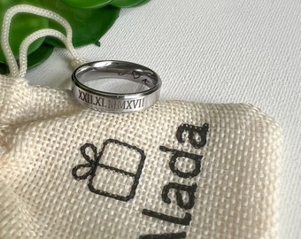 Plain flat rings, Engraved rings,  Customized rings, Personalization rings, Ring for her, Ring for him, valentine's day ring gifts