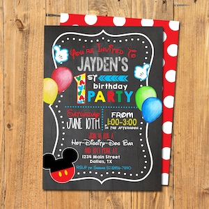 MICKEY MOUSE PARTY Invitations | Mickey Birthday Party | Mickey Mouse Clubhouse