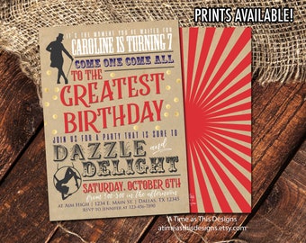 THE GREATEST SHOWMAN Birthday Invitation