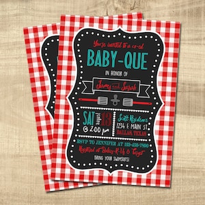 BABY-QUE Shower Invitation | Couples Shower | BBQ Baby Shower