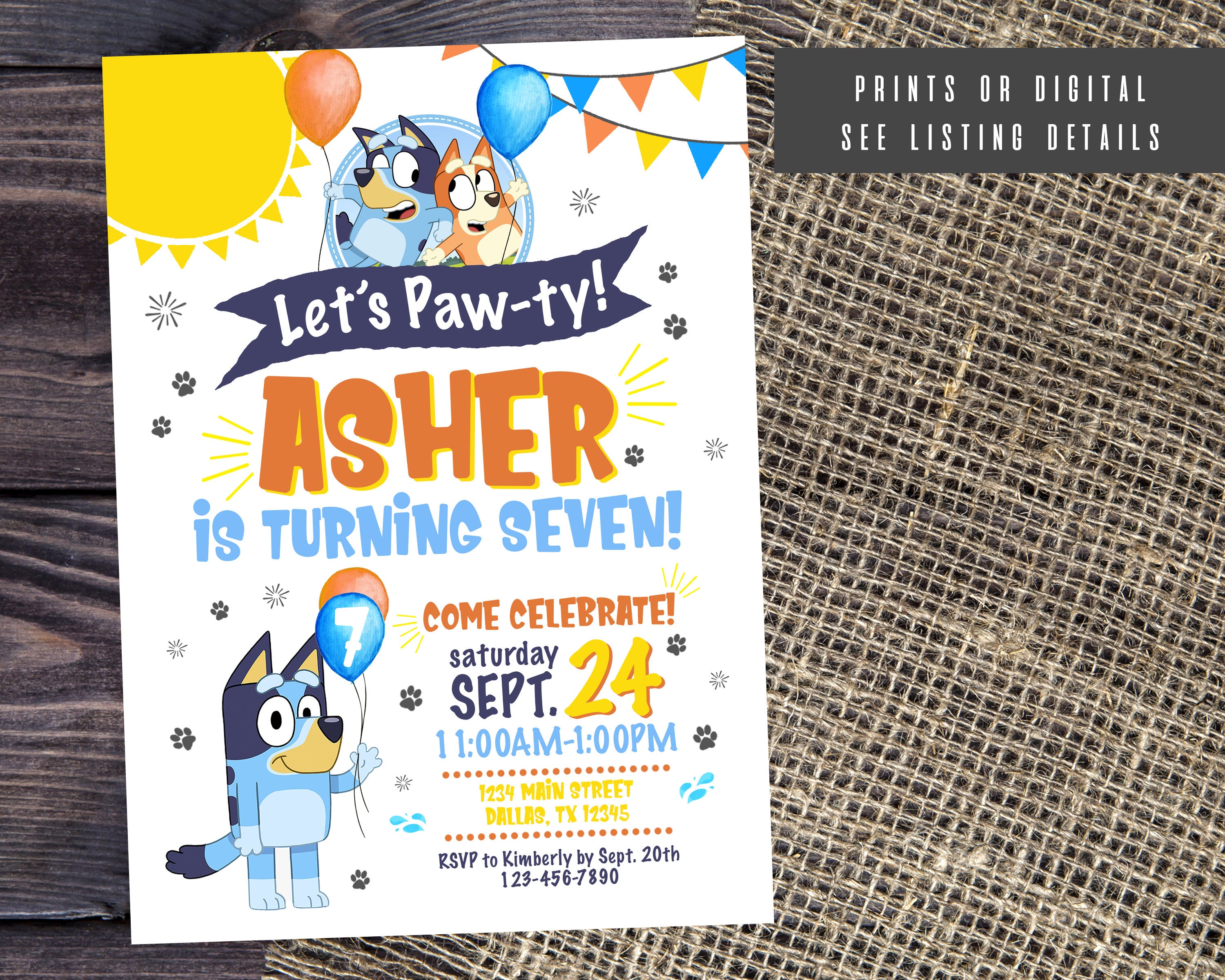 Bluey Invite - Etsy