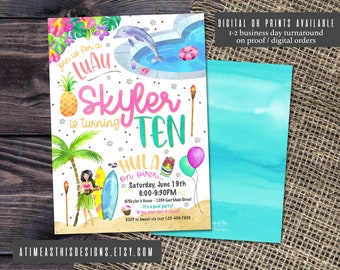 LUAU BIRTHDAY INVITATION | Hawaiian Luau Party Invite