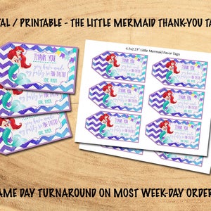 THE LITTLE MERMAID Favor/Thank-You Tags | Digital/Printable