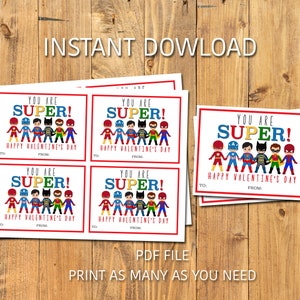 SUPERHERO VALENTINES CARDS
