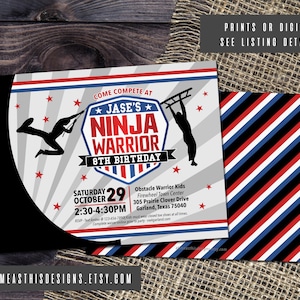 NINJA WARRIOR BIRTHDAY Invitation | Obstacle Warrior