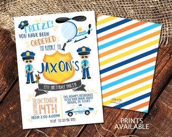 POLICEMAN BIRTHDAY PARTY Invitation | Printable File | Police Party Invites