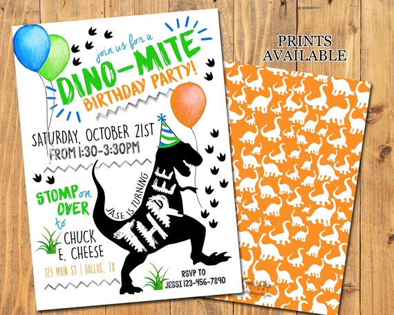 dinosaur party invitation dinosaur birthday party trex etsy