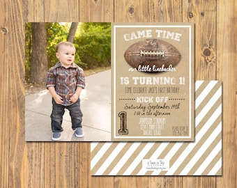 VINTAGE FOOTBALL BIRTHDAY Invitaiton | Football Birthday Party Invite | With or Without Photo | For any age!