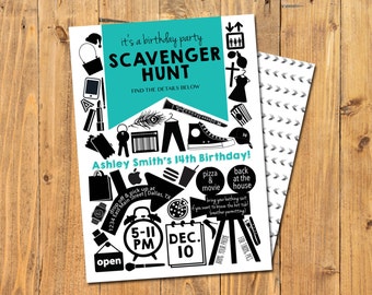 SCAVENGER HUNT INVITATION | Scavenger Hunt Birthday | Shopping Mall Scavenger Hunt