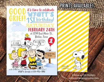 PEANUTS BIRTHDAY INVITATION | Charlie Brown Birthday Party Invitation