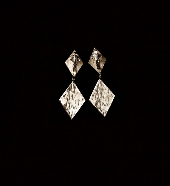 Art Deco Style Paste Rhinestone Earrings Trifari … - image 9