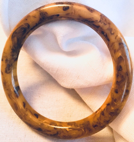 Vintage Marbled Mississippi Mud Bakelite Bangle B… - image 1