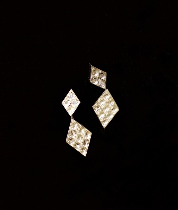 Art Deco Style Paste Rhinestone Earrings Trifari … - image 5