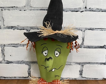 Handmade Witch sitter / Statue / Halloween Decor