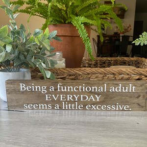 Being a Functional Adult Everyday Seems a Little Excessive / Funny Sign ...