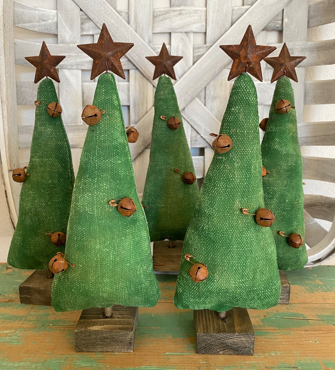Primitive Inspired Christmas Trees / Tiered Tray Decor / Etsy