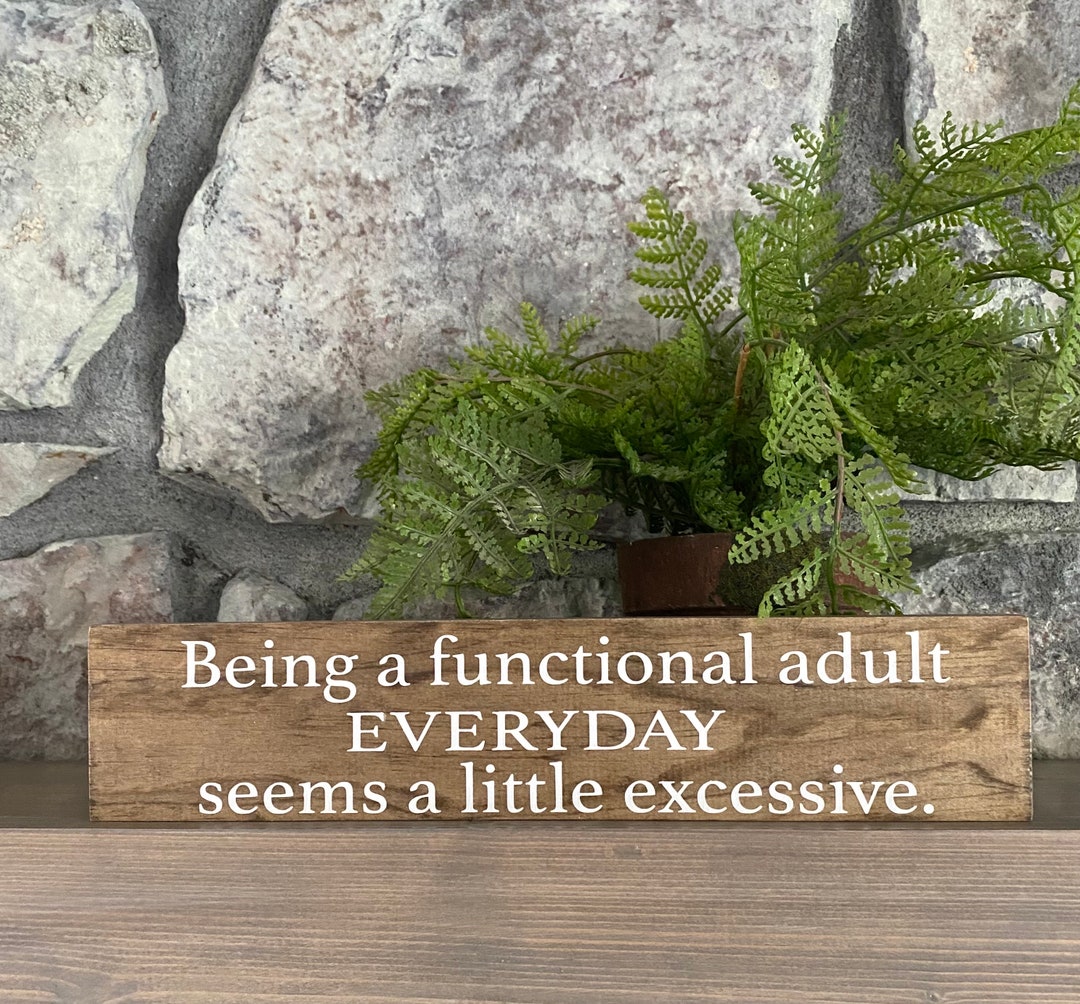 Being a Functional Adult Everyday Seems a Little Excessive / Funny Sign ...
