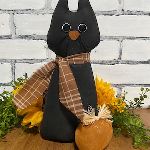 Black Cat  - Halloween Decor / Fall Decor / Cat Decor / Halloween Cat / Tiered Tray Decor